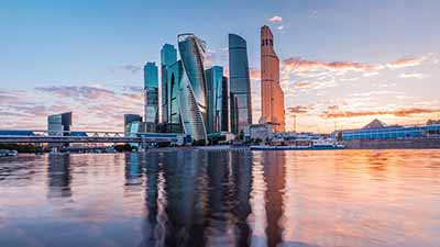 A photo of Moscow’s skyrise architectures